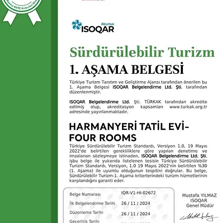 Harmanyeri Tatilevi ベッド・アンド・ブレックファスト *